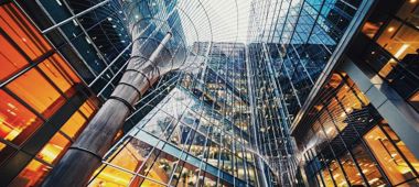 Illuminated Office Buildings At Canary Wharf, London 911607894