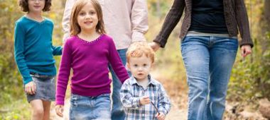 Happy Family With Father, Mother, Daughters, And Son In Woods 175537728